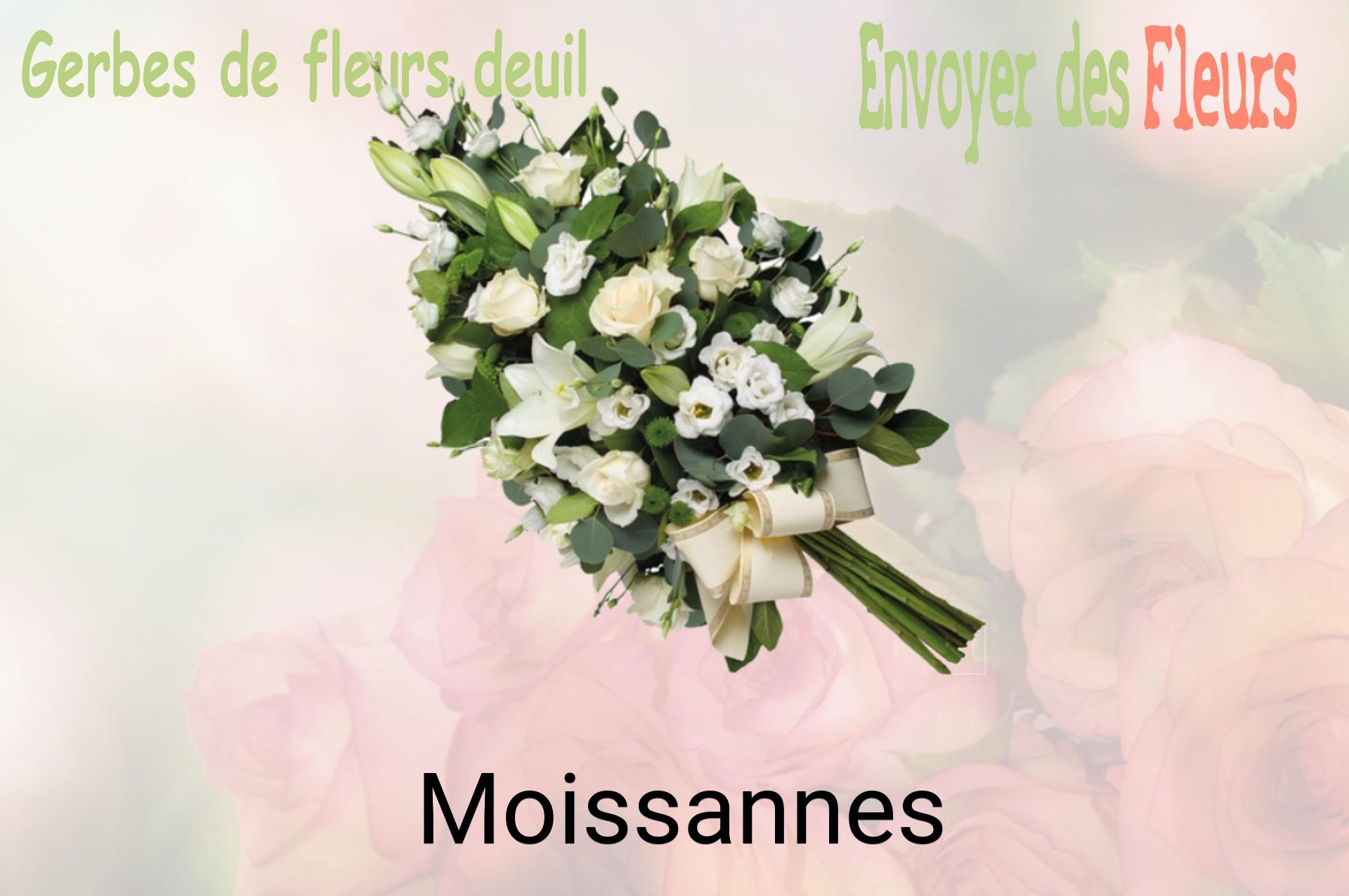 Gerbe de fleurs de deuil livrée à Moissannes
